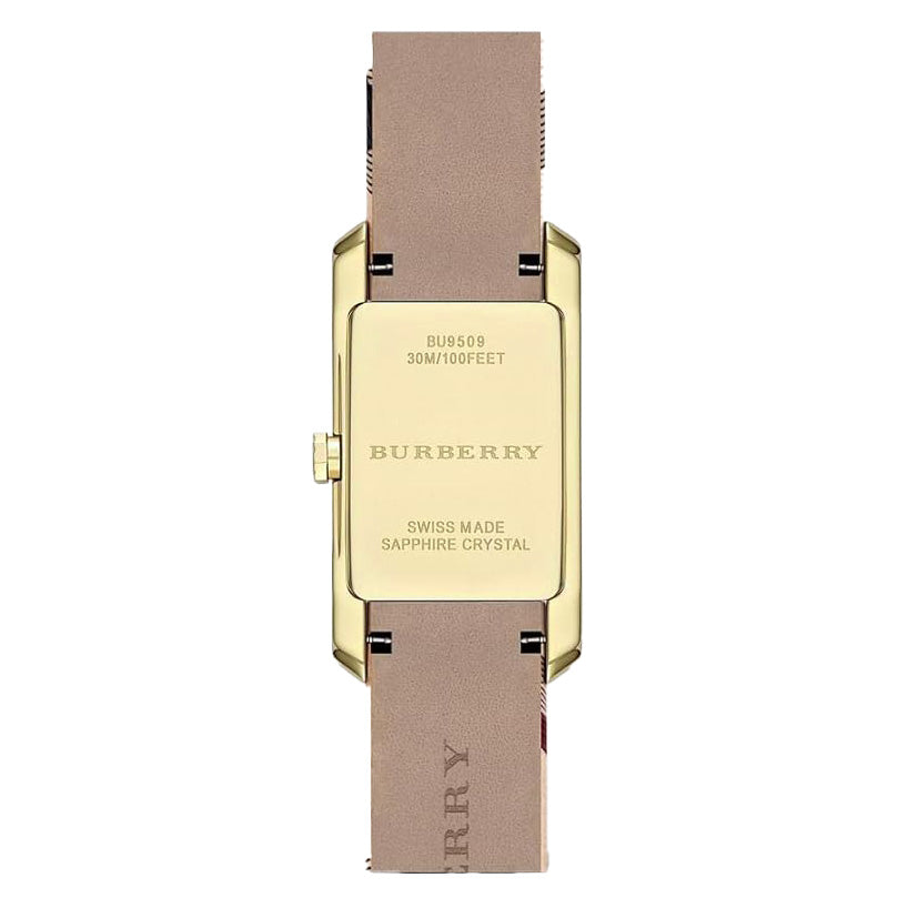 Burberry Ladies The Pioneer Check Yellow Gold Watch - product view 2