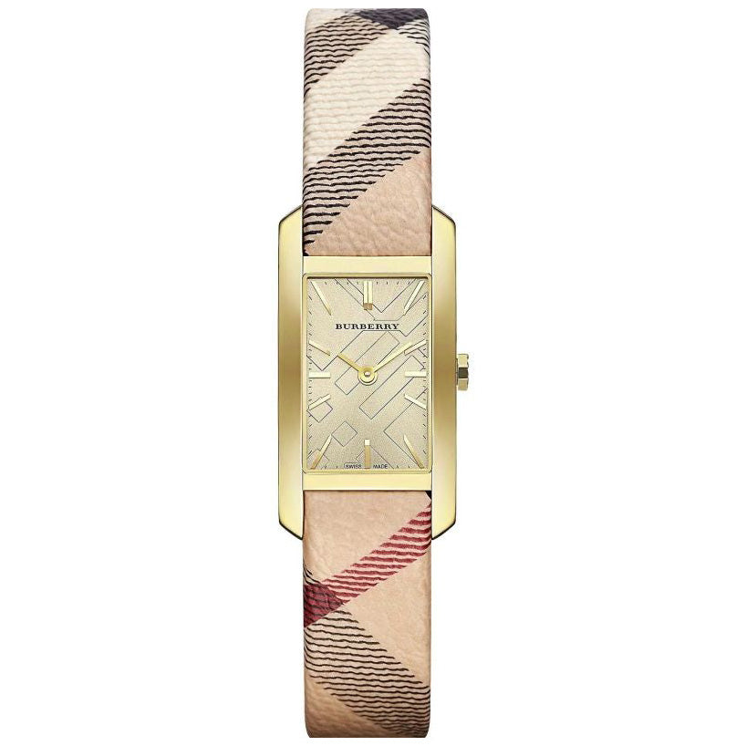 Burberry Ladies The Pioneer Check Yellow Gold Watch - product view 1
