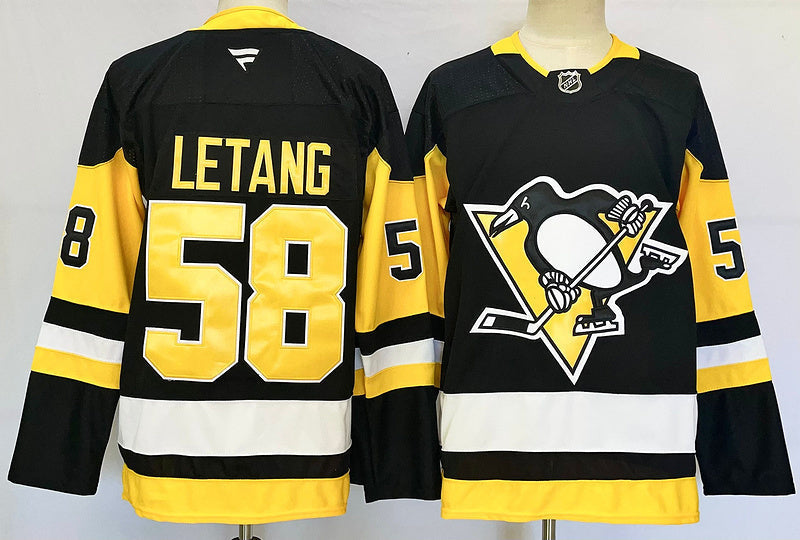 Men's Pittsburgh Penguins Kris Letang #58 Fanatics Black Home Breakaway Jersey