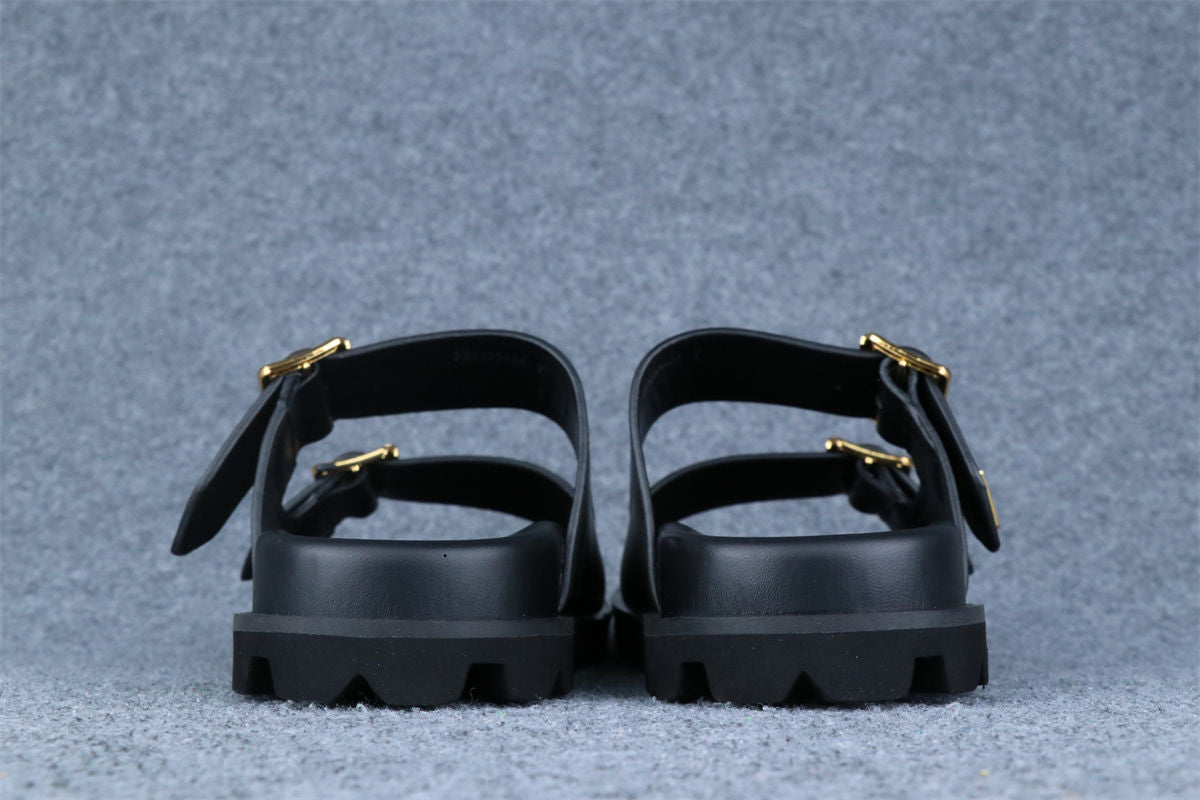 Prada Leather Dual-Buckle Slide Sandals - product view 8