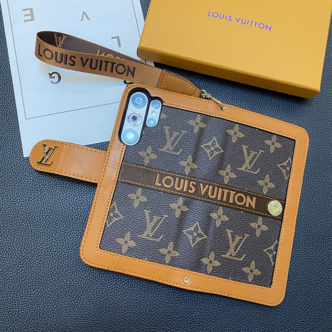 Genuine Leather Monogram Canvas Wallet Phone Case - product view 10