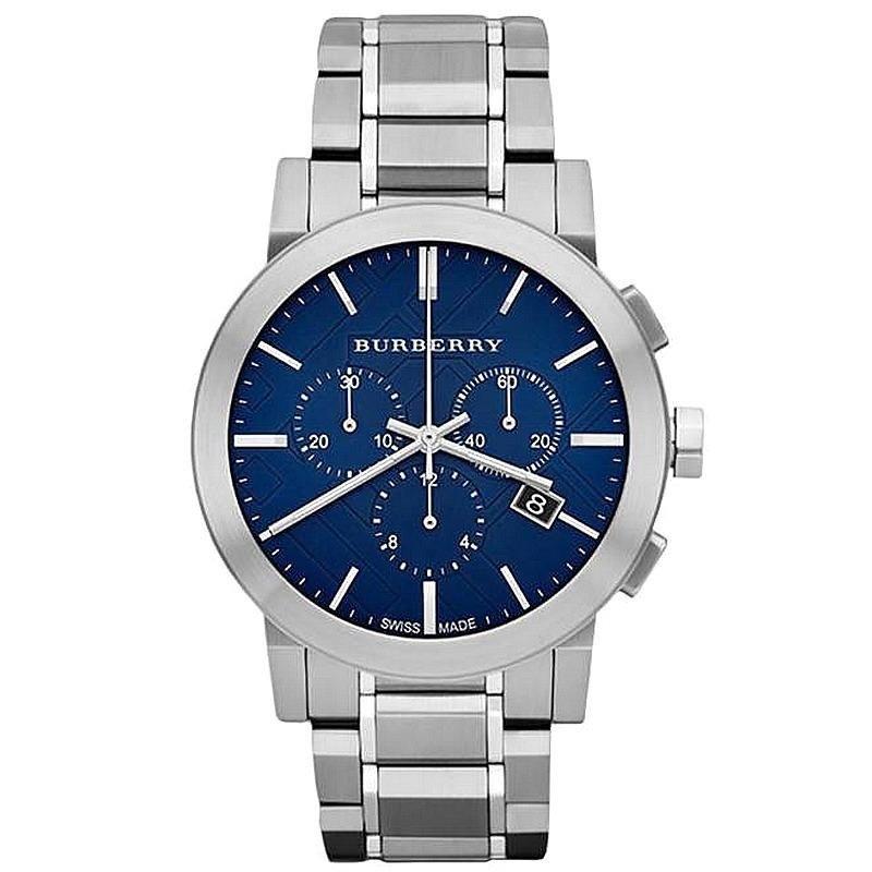 Burberry Men's Blue Silver Chronograph 42mm Watch - product view 1
