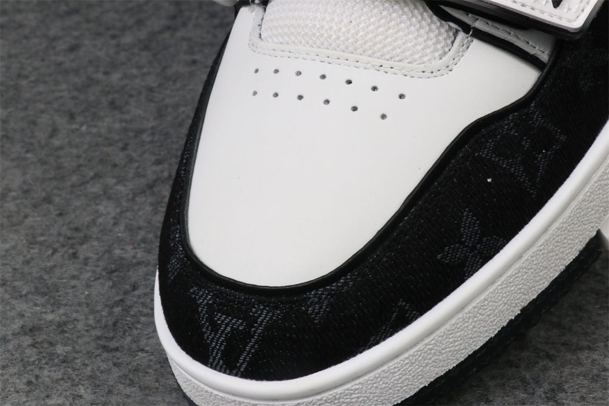 LV Trainer Low Sneakers 'Velcro Strap - Black Monogram Denim' - product view 4