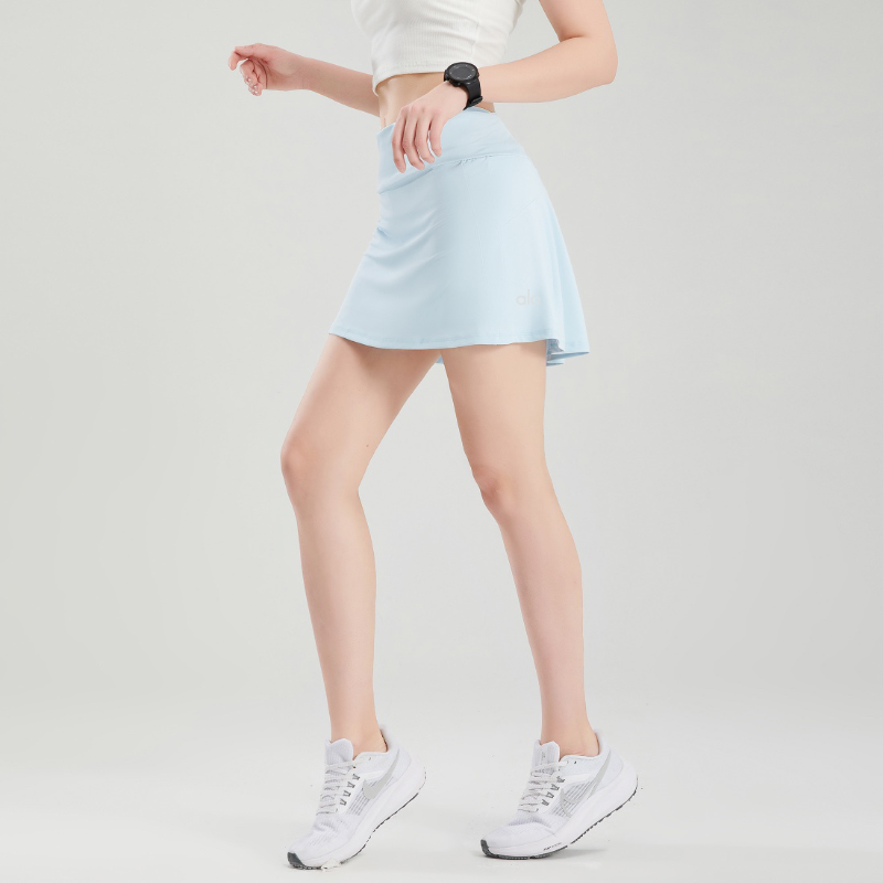 zalo046  Women's naked training, running, fitness, yoga short skirt, anti glare double-layer quick drying tennis skirt clothing