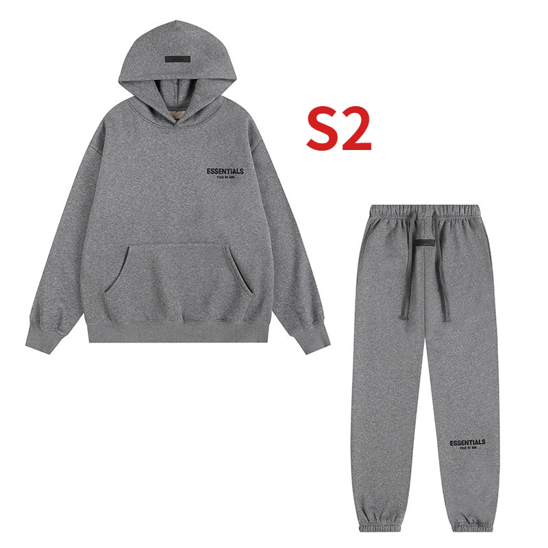 ESC17 Men's and women's spring and autumn sports suit hooded sweatshirt+sports pants clothes