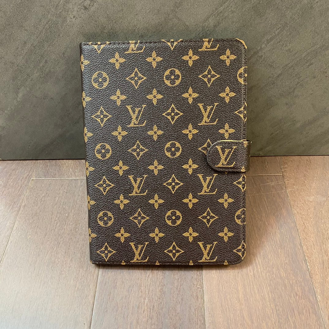 iPad Case Canvas Monogram Leather Fresh Summer Theme Pattern - product view 5