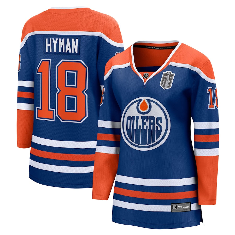 Women's Edmonton Oilers Zach Hyman Fanatics Royal 2025 Stanley Cup Final Home Breakaway Jersey