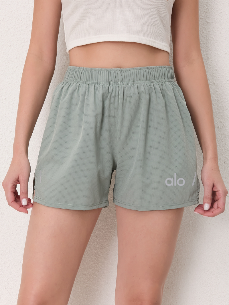 zalo067   Women's training and fitness shorts, running pants with inner lining and anti glare three quarter pants with pockets, clothing