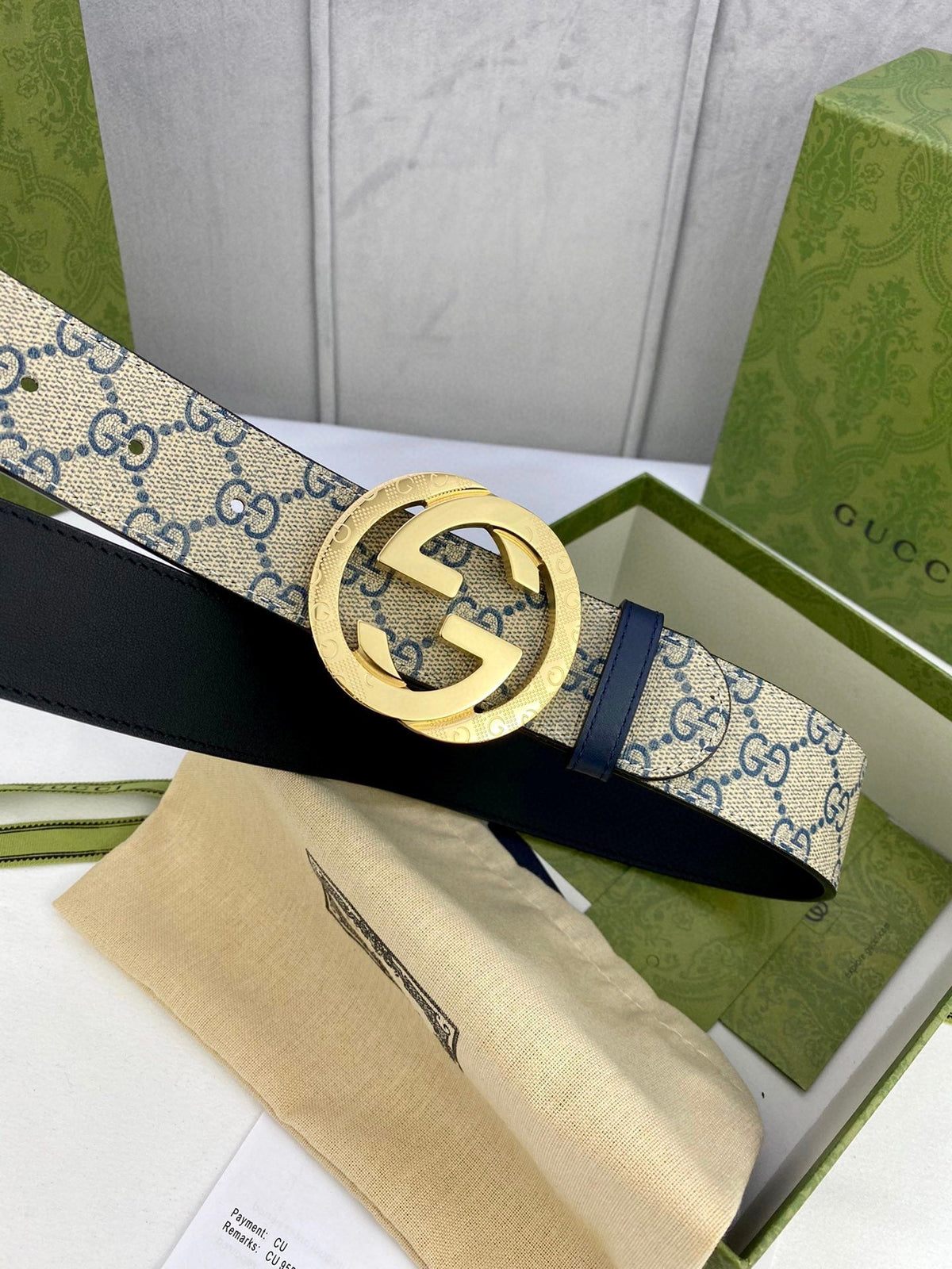 Classic Men's Belt Gold Buckle & Silver Buckle - product view 4