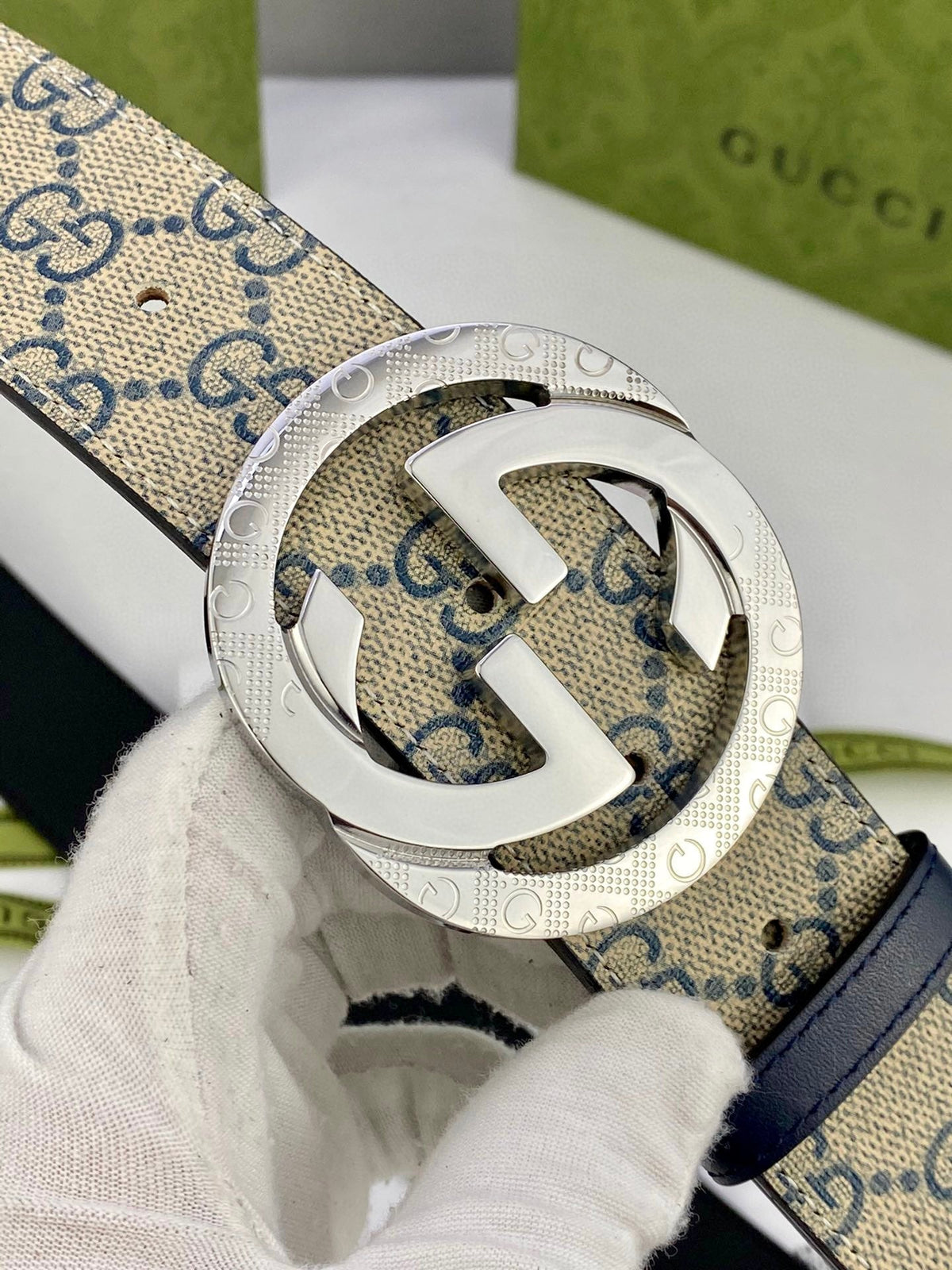 Classic Men's Belt Gold Buckle & Silver Buckle - product view 2