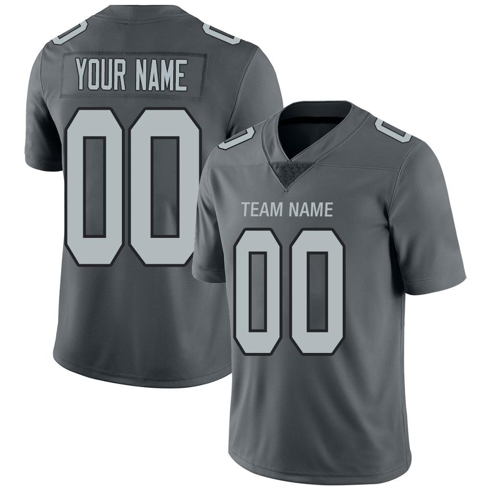 American Football Jersey | Custom L.Raiders Stitched American Football Jerseys Personalize Birthday Gifts Grey Jersey - image 2