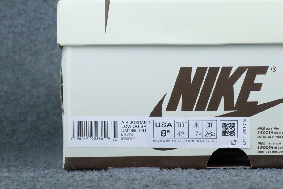 (Custom) Air Jordan 1 Low Sneakers 'Black Red' - product view 15