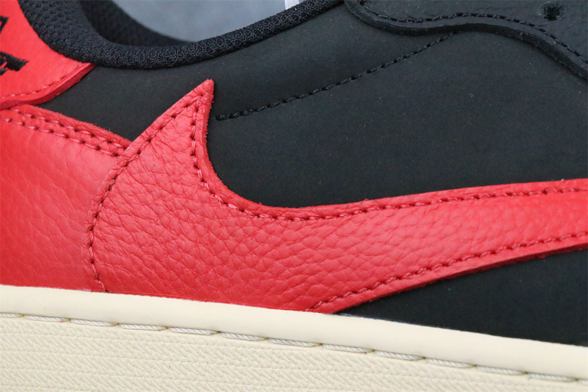 (Custom) Air Jordan 1 Low Sneakers 'Black Red' - product view 5